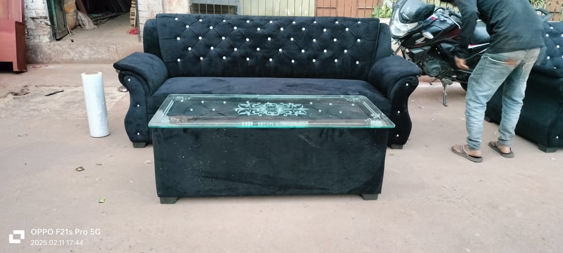 Teal Crystal Sofa Set